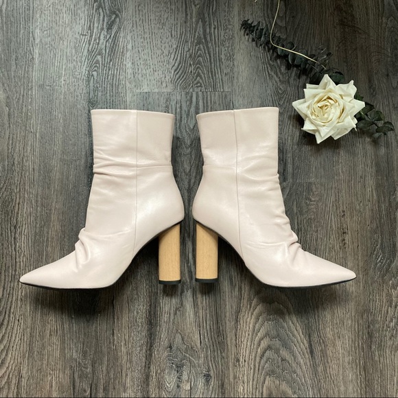 IRO Nazca Wooden Heel Leather Pointed Toe Boots 6 - Picture 2 of 12